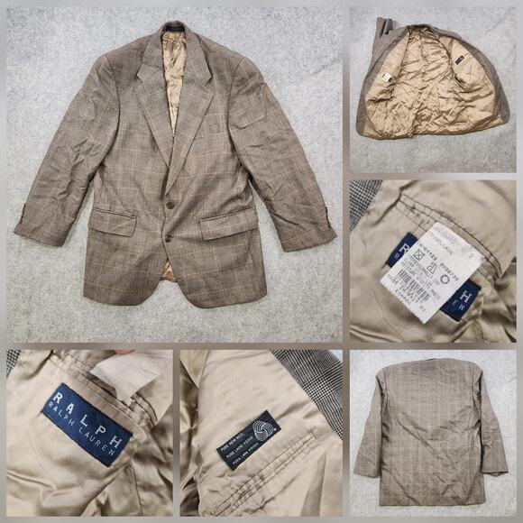 RRL Ralph Ralph Lauren Blazer Mens 40R? Plaid Pure New Wool Sport Coat Jacket